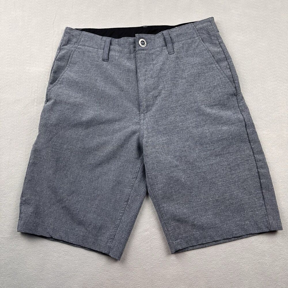 Volcom Hybrid Shorts Mens 28 Gray Surf & Turf 4-Way Stretch 9 Inseam Quick Dry